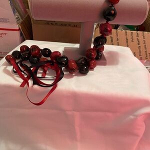 Red and Black USC KONA Beaded Necklace